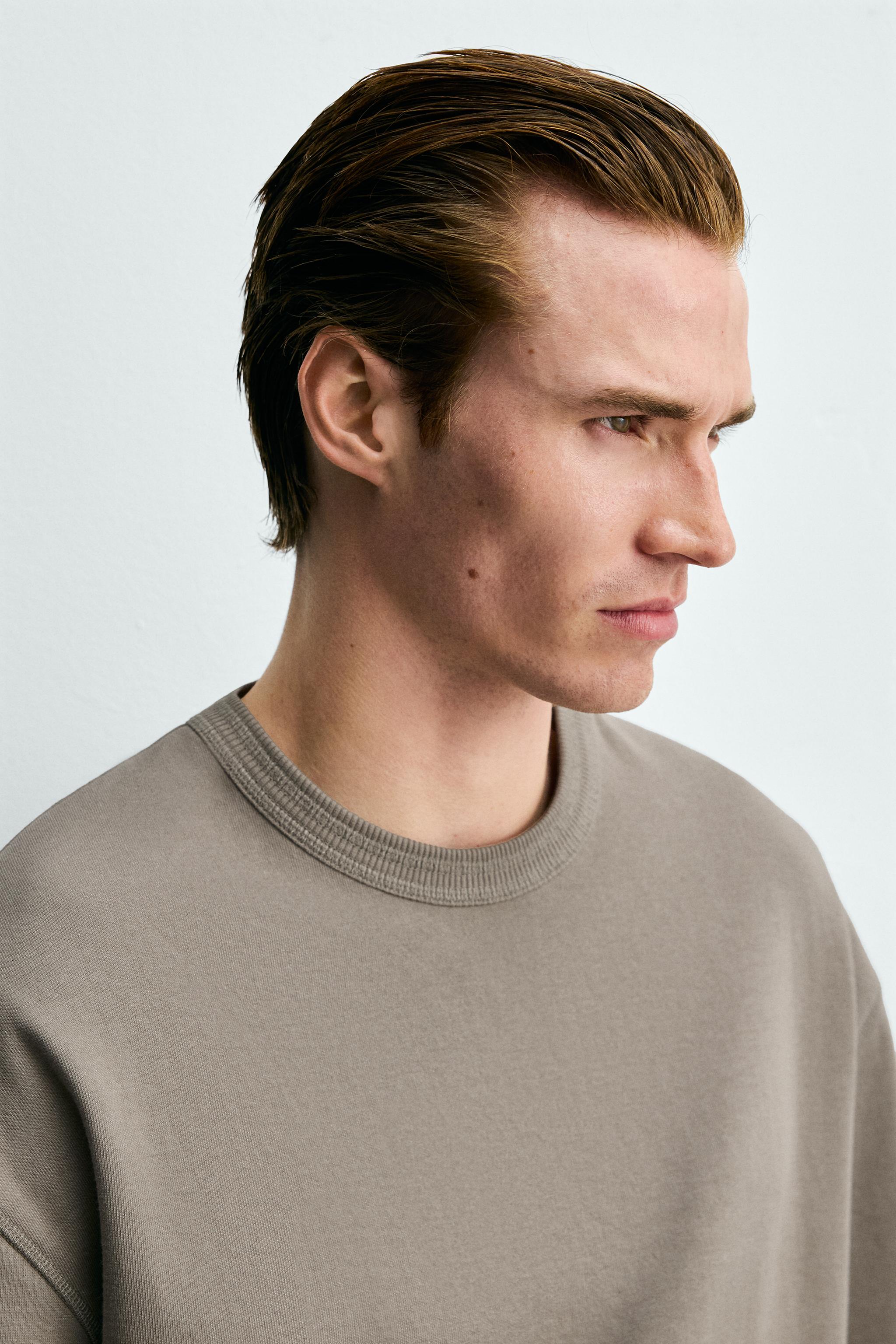 RELAXED FIT SHORT SLEEVE SWEATSHIRT